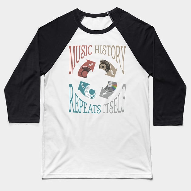 Circle of Music History Baseball T-Shirt by North Tight Rope